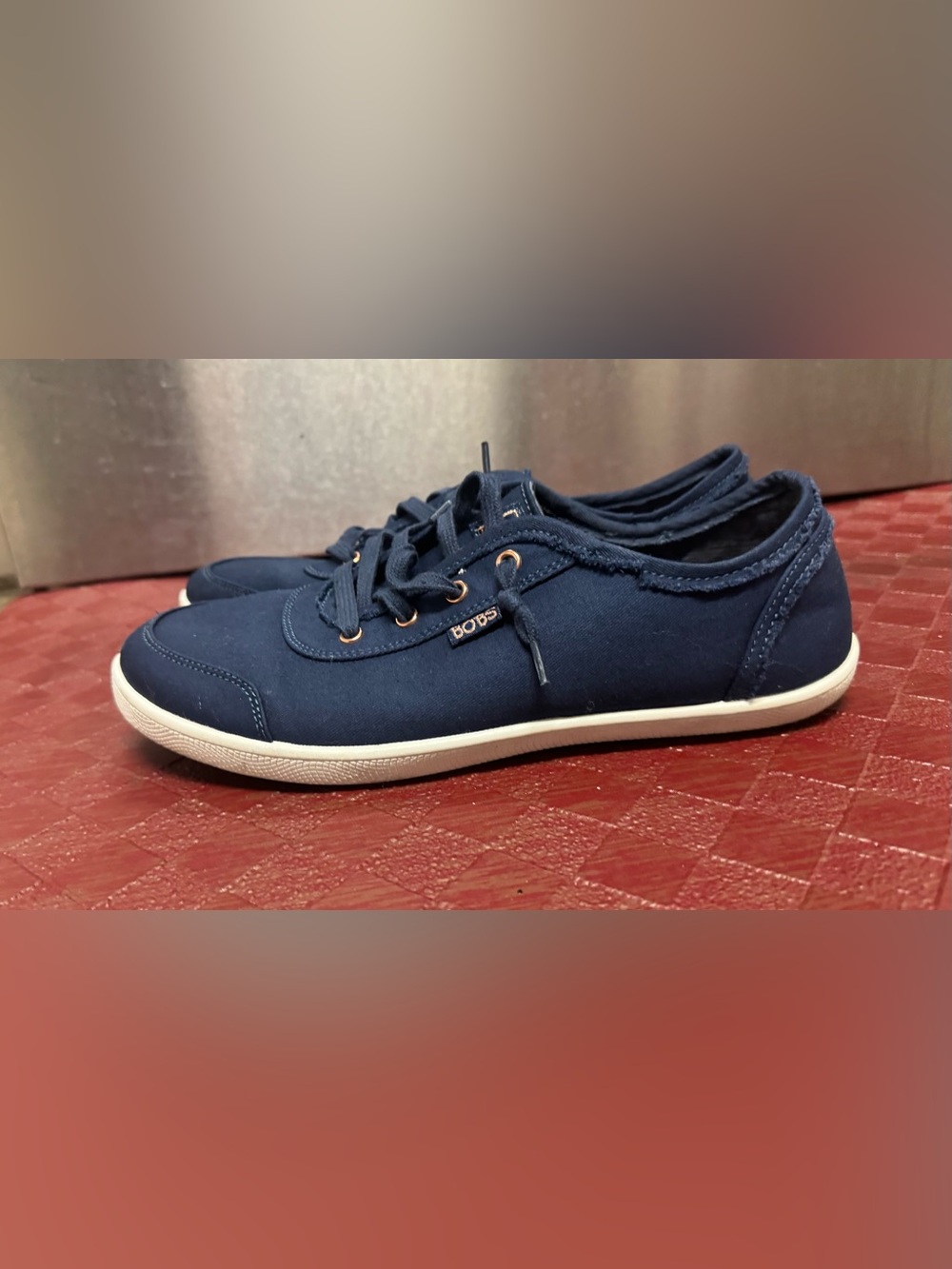 Skechers BOBS B Cute Navy Canvas Lace-Up Sneakers – Women’s Size 10 Comfort Y2K
